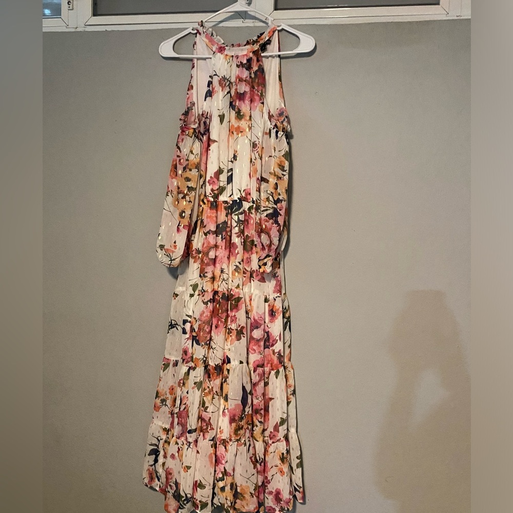 Sam and Jess white floral midi